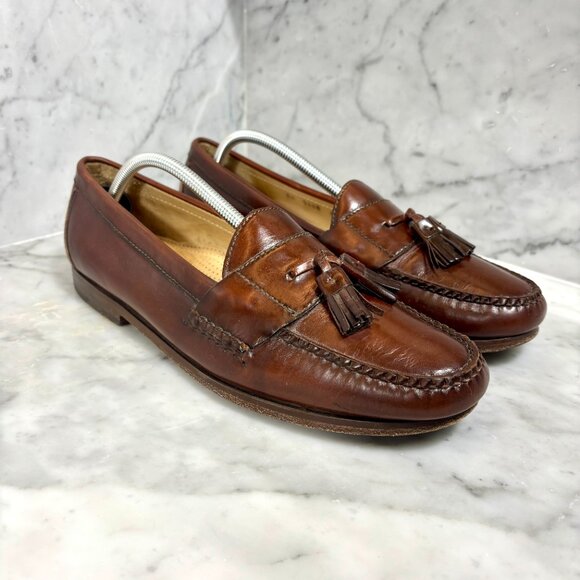 Cole Haan Men's Pinch Tassel Brown Leather Loafers Slip-On Dress Shoes Size 11 - Picture 2 of 10